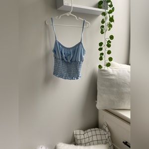 Blue scrunch tank top